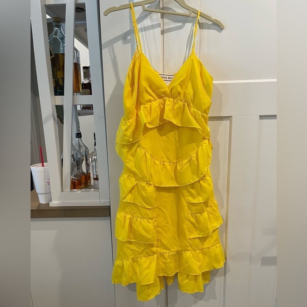 Yellow sundress with ruffles